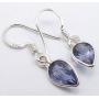 SilverStarJewel Iolite Earrings 1.1'' Ladies Jewelery 925 Pure Silver
