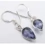 SilverStarJewel Iolite Earrings 1.1'' Ladies Jewelery 925 Pure Silver
