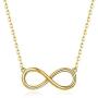 Carleen 14K Solid Real Gold Well Crafted Small Cute Infinity Pendant Necklace Dainty Simple Fine Jewelry Gifts for Women Girls Teens with 16+2 Solid Gold Chain，19x8mm