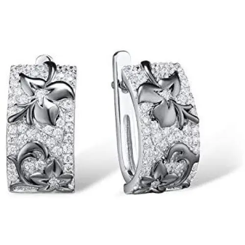 Santuzza Plated Black Maple Leaf Dangle Earrings 925 Sterling Silver Flower Leaves Earrings Cubic Zirconia Fashion Jewelry for Women Santuzza Plated Black Maple Leaf Dangle Earrings 925 Sterling Silver Flower Leaves Earrings Cubic Zirconia Fashion Jewelry for Women