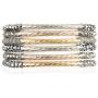 RIAH FASHION Bohemian Multi-Layer Beaded Stacking Statement Bracelets - Versatile Stretch Strand Sparkly Crystal Delicate Bar Slip-on Cuff Bangle Set