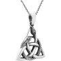 AeraVida Interwoven Snakes Triquetra or Trinity Knot .925 Sterling Silver Pendant Necklace