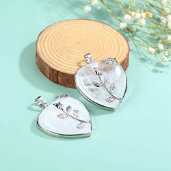 Top Plaza Natural Healing Crystals Heart Pendant Necklaces Reiki Quartz Gemstone Jewelry for Womens Girls