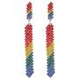 Solememo Gold and Silver Tone Rainbow Color Rhinestone Stud with Hoops Cactus Lips Ties Dangle Long Drop Statement Earring for Women Girls