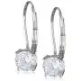 Amazon Essentials Plated Sterling Silver Cubic Zirconia Leverback Earrings (Round & Princess)