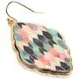 Bohemian Printed Natural Wood Geometric Statement Earrings - Filigree Leaf, Teardrop, Moroccan Dangle Bohemian Printed Natural Wood Geometric Statement Earrings - Filigree Leaf, Teardrop, Moroccan Dangle