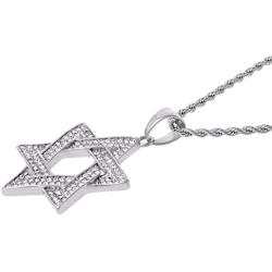 Shop-iGold Star of David Jewish Jewelry Gold Men Women Big Pendant with Free Rope Chain Stainless Steel - Mens Necklace, Mens Jewelry, Stainless Steel Necklace