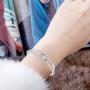 Menton Ezil Fairytale Mermaid Swarovski Crystal Silver Plated Women Bangle Bracelet for Girls Wife Mom