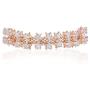 Efulgenz Crystal CZ Gold Plated Floral Chain Link Bracelet Jewelry for Women Girls Brides Bridesmaid