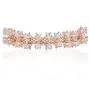 Efulgenz Crystal CZ Gold Plated Floral Chain Link Bracelet Jewelry for Women Girls Brides Bridesmaid