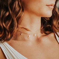 ROSTIVO Star Necklace for Women Trendy Star Necklace Choker for Girls (Gold)