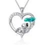 RMREWY 925 Sterling Silver Frog Necklace with Lotus Leaf Heart Love Jewelry Pendant Necklace for Women