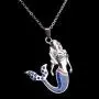 Fineder 1 Pack Mermaid Mood Necklace Color Change Pendant Jewelry for Little Girls with Blue Shell Necklace Gift Box …