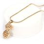 Ouran Long Necklace for Women,Pineapple Pendant Necklace Rose Gold or Silver Chain Necklace with CZ Crystal