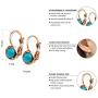 555Jewelry Womens Stainless Steel Stone Cut Classic Leverback Findings Earring