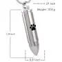 Casket Etcetera PAW PRINT WITHIN BULLET Pet Cremation Jewelry Urn Necklace Keeps Your Love Ones Ashes Safe