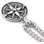 GUNGNEER Stainless Steel Compass Pendant Necklace Keel Chain Life Guide Savior Talisman Jewelry for Mens Womens