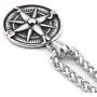 GUNGNEER Stainless Steel Compass Pendant Necklace Keel Chain Life Guide Savior Talisman Jewelry for Mens Womens