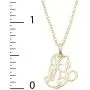 Disney Jewelry Mickey or Minnie Mouse 14k Yellow Gold Cutout Silhouette Pendant Necklace, 18''