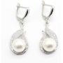 Aixili White Freshwater Pearl Jewelry Set for Women Silver White Gold Plated Necklace Pendant Drop Earring Rings Wedding Bridal Jewelry