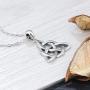 Furious Jewelry 925 Sterling Silver Good Luck Irish Triangle Celtic Knot Vintage Pendant Necklace