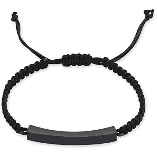 Minicremation Cremation Bracelet for Ashes Adjustable Crystal Bar Urn Bracelet for Human Braided Rope Memorial Ash Jewelry Urn Bangle