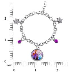 Disney Frozen 2 Sisters Elsa and Anna Fashion Charm Bracelet, 6.5 + 1'' Extender