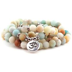 GVUSMIL 8mm 108 Mala Beads Wrap Bracelet Necklace for Yoga Charm Bracelet Natural Gemstone Jewelry for Women Men