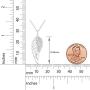 Prime and Pure 1/10 Carat tw Cubic Zirconia Angel Wing Feather Charm Necklace Pendant in 925 Sterling Silver Jewelry