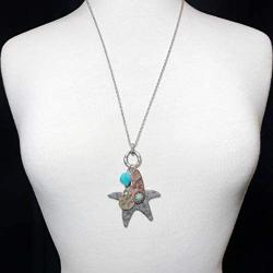 Mixed Metals Long Multi Color Unique Theme Charm Pendant Necklace & Earrings Set