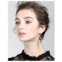 Crystal Jewelry Set for Women - Elegant 14k White Gold Plated Sparkly Teardrop Crystal Cubic Zirconia Rhinetstone CZ Necklace Earring Set for Grils Wedding Party Prom Bride Bridesmaids Gift Costume Jewelry