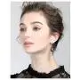 Crystal Jewelry Set for Women - Elegant 14k White Gold Plated Sparkly Teardrop Crystal Cubic Zirconia Rhinetstone CZ Necklace Earring Set for Grils Wedding Party Prom Bride Bridesmaids Gift Costume Jewelry