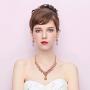 BriLove Wedding Bridal Jewelery Set for Women Crystal Bling Rhinestone Beaded Cluster Statement Necklace Dangle Earrings