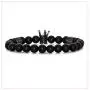 Nsitbbuery Fashion Crystal Crown Cuff Bracelet 8MM Matte Agate Stone Elastic Bracelet Nsitbbuery Fashion Crystal Crown Cuff Bracelet 8MM Matte Agate Stone Elastic Bracelet