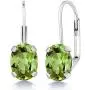 Gem Stone King Sterling Silver Green Peridot Womens Earrings 2.66 cttw Gemstone Birthstone Oval 8X6MM Gem Stone King Sterling Silver Green Peridot Womens Earrings 2.66 cttw Gemstone Birthstone Oval 8X6MM