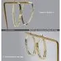 Oval Hoop Earrings for Women - Shiny Cubic Zirconia Double Hoop 14K Gold Plated 925 Sterling Silver Earrings