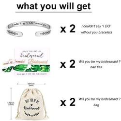 Bridesmaid Proposal Gifts Adjustable Bracelets - I Couldnt Say I DO Without You Stainless Steel Engraved Cuff Wedding Bangle for Bride Tribe Bridesmaid Maid of Honor