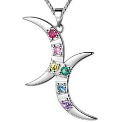 Beautlace Crescent Moon Necklace Silver/18K Gold Plated Double Moon LGBT Pendant Gay Lesbian Necklaces Jewelry Gifts for Men and Women KP0065