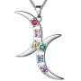 Beautlace Crescent Moon Necklace Silver/18K Gold Plated Double Moon LGBT Pendant Gay Lesbian Necklaces Jewelry Gifts for Men and Women KP0065