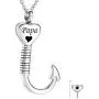 Urn Necklace for Ashes Heart Shape Fish Hook Creative Cremation Urn Pendant Fishing in Heaven Keepsake Memorial Jewelry Urn Necklace for Ashes Heart Shape Fish Hook Creative Cremation Urn Pendant Fishing in Heaven Keepsake Memorial Jewelry