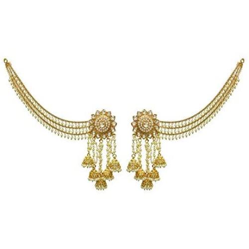 Babosa Sakhi Bahubali Earring Jhumki Detachable kaan Sahara Pearl chain