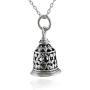 FashionJunkie4Life Sterling Silver 3-D Filigree Bell Charm Pendant Necklace, 18'' Chain