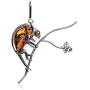 Amber Sterling Silver Chameleon Pendant