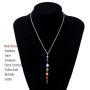 YUANKEXIANG Chakra Necklace 7 Chakra Stones Pendant Necklace Beads Gemstone Healing Crystals Jewelry Birthday