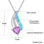 CiNily Heart Pendant Necklace 14K White Gold/Rose Gold Plated Opal Jewelry for Women Girls