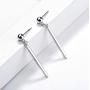 S925 Sterling Silver Bar Vertical Earrings for Women Jewelry
