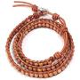 LAVI Handmade Natural Imperial Jasper 3 (Triple) Wrap Healing Leather Woven Beaded Boho Bracelet Adjustable Jewelry for Women Men Collection