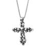 COOLSTEELANDBEYOND Stainless Steel Mens Gothic Vintage Skull Cluster Cross Pendant Necklace with 30 inches Wheat Chain