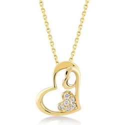 GELIN Tiny Cute Heart Pendant Necklace for 14k Solid Gold, Dainty Jewelry Gift for Women, Girlfriend, Wife