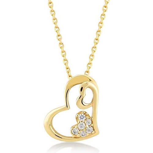 GELIN Tiny Cute Heart Pendant Necklace for 14k Solid Gold, Dainty Jewelry Gift for Women, Girlfriend, Wife